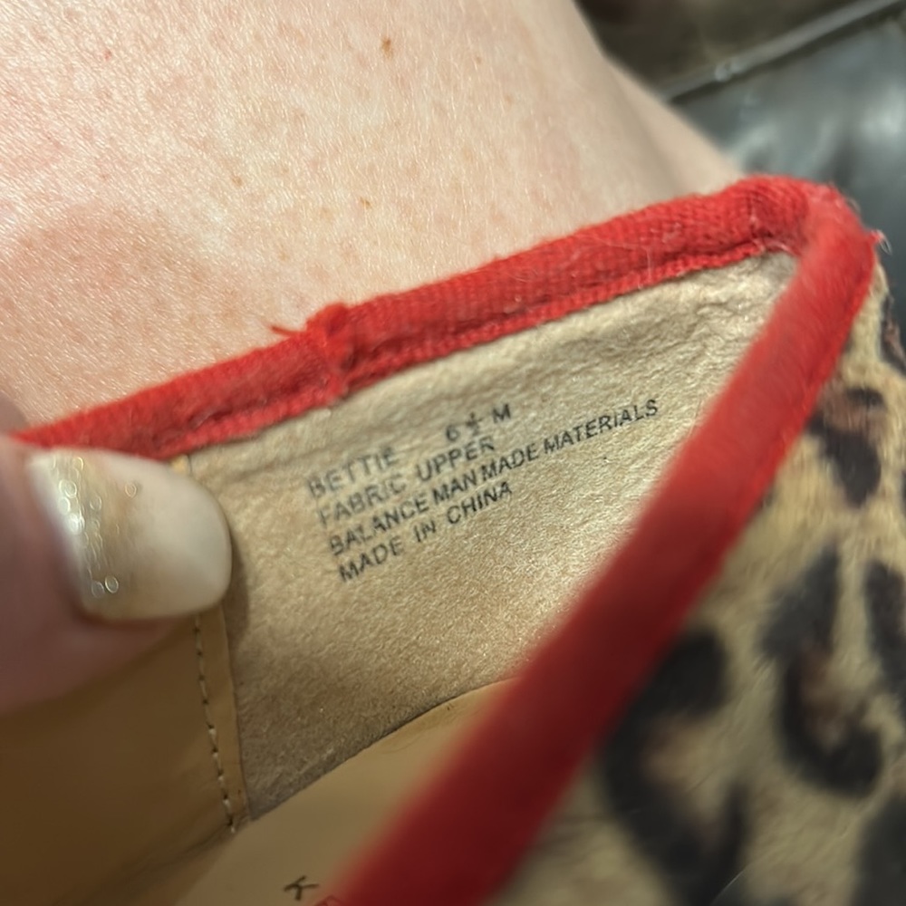 Kelsi Dagger Leopard Print Flats with Red Trim Runs small - Picture 12 of 14